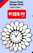 Flower Petal Design Clock - 40cm x 40cm