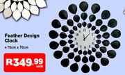 Feather Design Clock - 70cm x 70cm