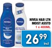 Nivea H&B Ltn Moist Asstd-1x400ml