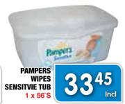 Pampers Wipes Sensitivie Tub-1x56'S