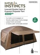 Natural Instincts 18kg Lowveld Double Cabin 6 6-Person Polyester Tent