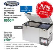 National Luna Aluminium Weekender 50L AC/DC Dual-Compartment Fridge/Freezer