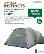 Natural Instincts 13.8kg Horizon 5 Polyester Tent