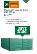 Campor Outdoor Shadecloth Lapa 6x1.5m