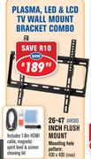 Plasma, LED & LCD TV Wall Mount Bracket Combo 26-47 Inch Flush Mount