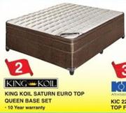 King Koil Saturn Euro Top Queen Base Set-