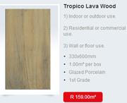 Tropico Lava Wood Glazed Porcelain 1st Grade Tile 330x600mm-Per Box 1.00Sqm