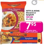 Fatti's & Monis Macaroni Or Spaghetti-20x500g