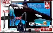 Hisense 32" (81cm) LCD + Yodata Bracket + Hisense Vacuum Cleaner