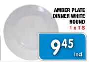 Amber Plate Dinner White Round-1 x 1's