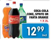 Coca-Cola Coke, Sprite Or Fanta Orange-2Ltr Each