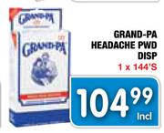 Grand-Pa Headache Pwd Disp-144's