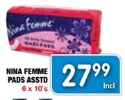 Mina Femme Pads Assorted-6x10's pack