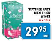 Stayfree pads Maxi Thick Wings-4x10's pack