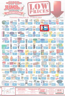 Jumbo Cash & Carry : Low Prices (13 Mar - 17 Mar 2014), page 1