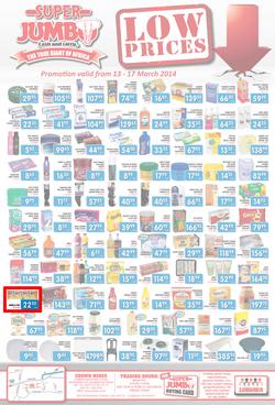Jumbo Cash & Carry : Low Prices (13 Mar - 17 Mar 2014), page 1