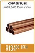 Copper Tube 4600, SABS 15mmx5.5m