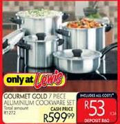Gourmet Gold 7 Piece Aluminium Cookware Set