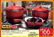 Gourmet Gold 5 Piece Designer Cast Iron Cookware Set