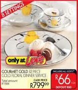 Gourmet Gold 32 Piece Gold Floral Dinner Service