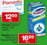 Benylin Mucus Relief Syrup Regular/Menthol-50ml Each