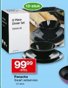 Panache Swart Eetservies-12 Stuk