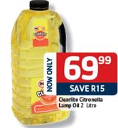 Clearlite Citronella Lamp Oil-2litre