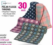 Manstays Polar Fleece Throws 120x150cm-Each