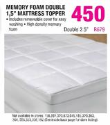 Memory Foam Double Mattress Topper-1.5"