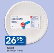 Clicks 50 Paper Plates-Per Pack