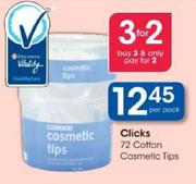 Clicks 72 Cotton Cosmetic Tips-Per Pack