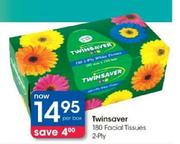 Twinsaver 180 Facial Tissues-2-Ply Per Pack