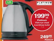 Platinum Vlekvrye Staal Koordlose Ketel-1.7Ltr