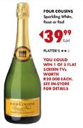 Four Cousins Sparkling White, Rose or Red-750ml