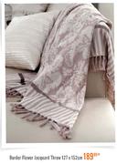 Border Flower Jacquard Throw(127x152Cm)