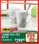 Gourmet Gold 6-Piece Mug Set