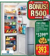 Kelvinator 350L White Combi Fridge 