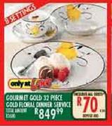Gourmet Gold 32-Piece Gold Floral Dinner Service