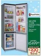 Russell Hobbs 340L Combi Stainless Steel Fridge