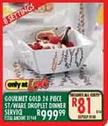 Gourmet Gold 24-Piece St/Ware Droplet Dinner Service