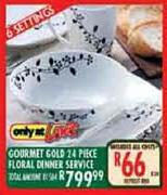 Gourmet Gold 24-Piece Floral Dinner Service