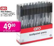Aro Stick Ballpens-Per 50 Pack