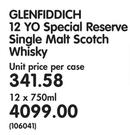 Glenfiddich 12 Yo Special Reserve Single Malt Scotch Whisky-12 x 750ml