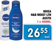 Nivea H&B Moist LTN Asstd-1X400ml