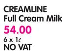 Creamline Full Cream Milk-6x1L