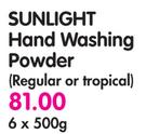 Sunlight Hand Washing Powder Regular Or Tropical-6x500g