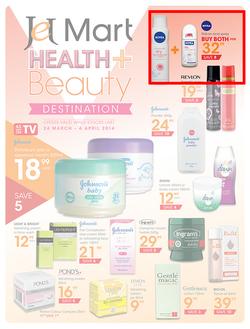 Jet Mart : Health & Beauty (24 Mar - 6 Apr 2014), page 1