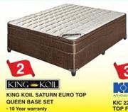 King Koil Saturn Euro Top Queen Base Set