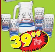 Speck 7 Piece Decorated Glass Drink Set
