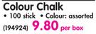 Aro Colour Chalk 100 Stick-Per Box